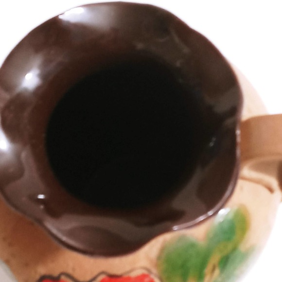 Vintage Pottery Glaze Vase Birds Floral Hand Painted Flowers (shelf) - Picture 5 of 7